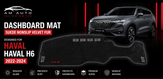 Premium Dashboard Cover Mat for Haval H6 (2022–2023-2024) | Custom Fit Anti-UV Suede Dashboard Mat | Heat Resistant | Non-Slip