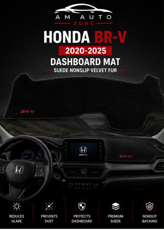 Honda BR-V Dashboard Mat (2020–2021-2022-2023-2024-2025) – Premium Suede Non-Slip Velvet Dashboard Cover | AM Auto Zone