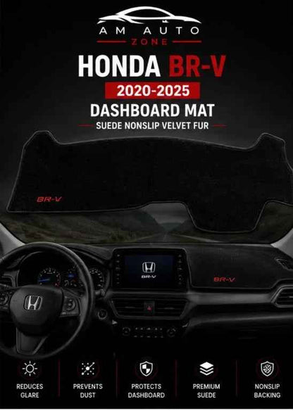 Honda BR-V Dashboard Mat (2020–2021-2022-2023-2024-2025) – Premium Suede Non-Slip Velvet Dashboard Cover | AM Auto Zone