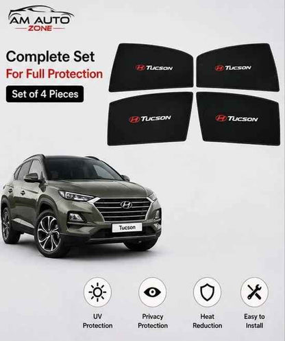 Hyundai Tucson Foldable & Flexible Side Sun Shade with Logo | 2020, 2021, 2022, 2023, 2024