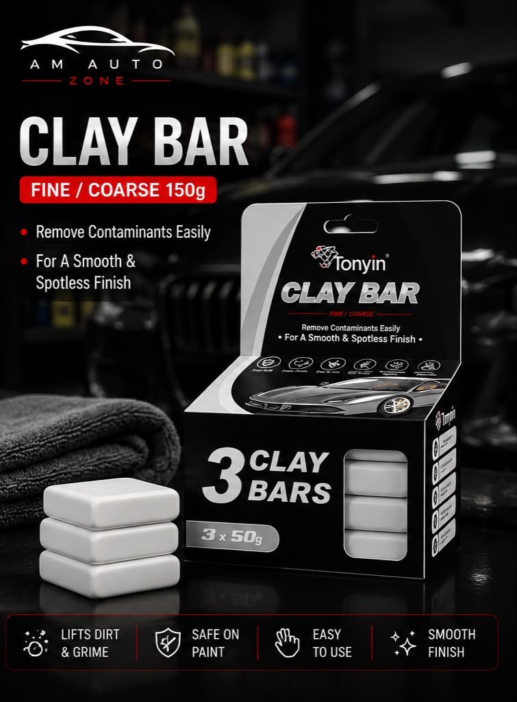 Tonyin Clay Bar Fine/Coarse 150g – 3 Clay Bars for Car Paint Decontamination