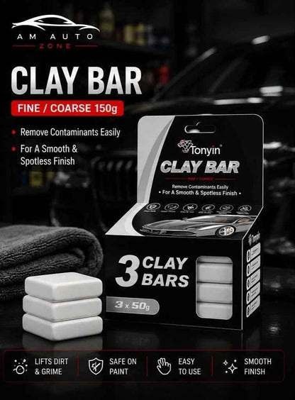 Tonyin Clay Bar Fine/Coarse 150g – 3 Clay Bars for Car Paint Decontamination