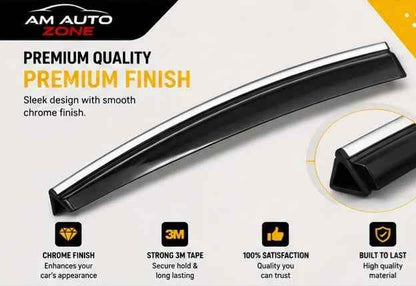 Toyota Yaris Maximus TXR Air Press Sun Visor with Chrome 4PCS | Toyota Yaris 2020 2021 2022 2023 2024 2025 2026 | Rain Guard Window Deflector