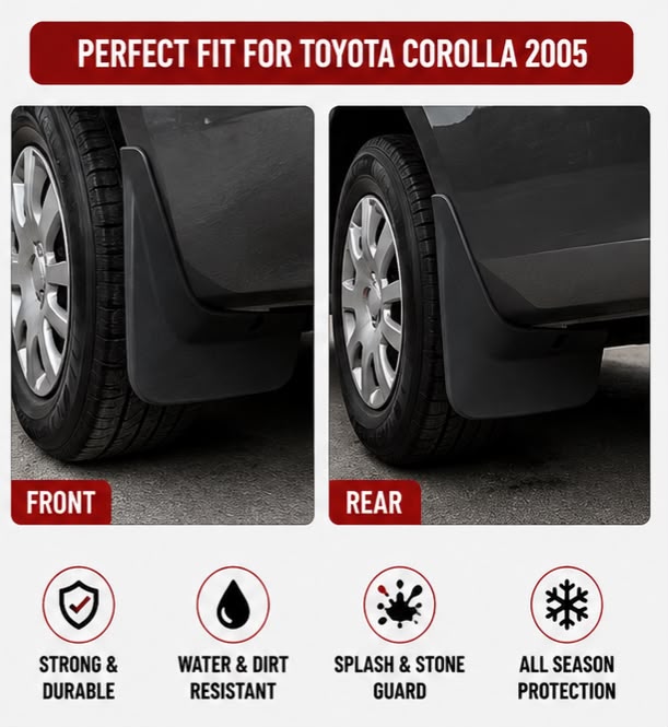 Toyota Corolla Mud Flaps Set 2005 | Front & Rear Splash Guards