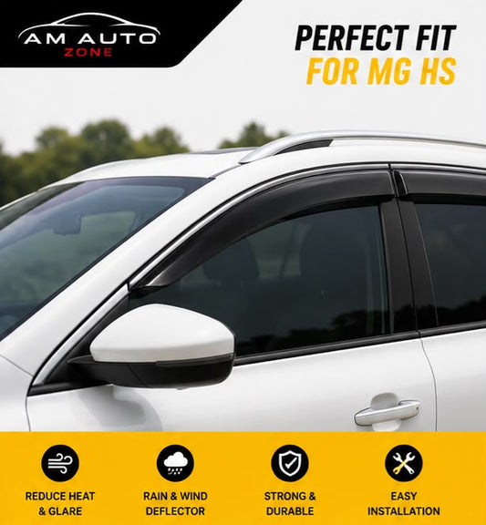 MG HS Maximus TXR Air Press Sun Visor Without Chrome 6PCS | Window Wind Deflectors | AM Auto Zone
