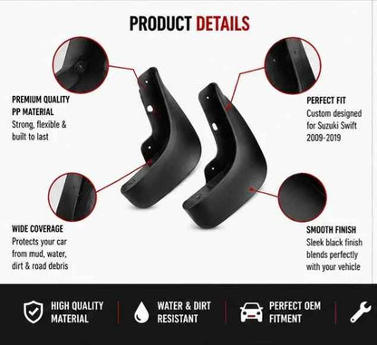 Suzuki Swift Mud Flaps Set 2009 2010 2011 2012 2013 2014 2015 2016 2017 2018 2019 | Front & Rear Splash Guards