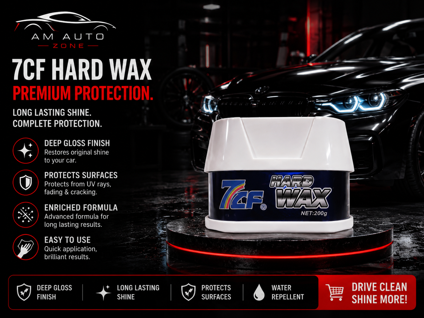 7CF Hard Wax 200g – Premium Car Polish & Paint Protection Wax