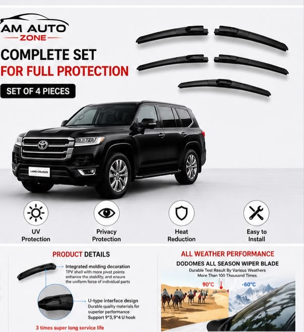 Toyota Land Cruiser Wiper Blades 2014 2015 2016 2017 2018 2019 2020 2021 2022 2023 2024