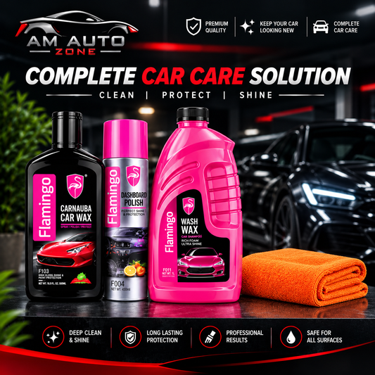 Flamingo Car Care Kit | Car Wax, Dashboard Polish & Wash Wax Combo