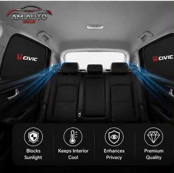 Honda Civic Side Sun Shades 2022 2023 2024 2025 2026 | Foldable Window Sunshade (4 PCS)