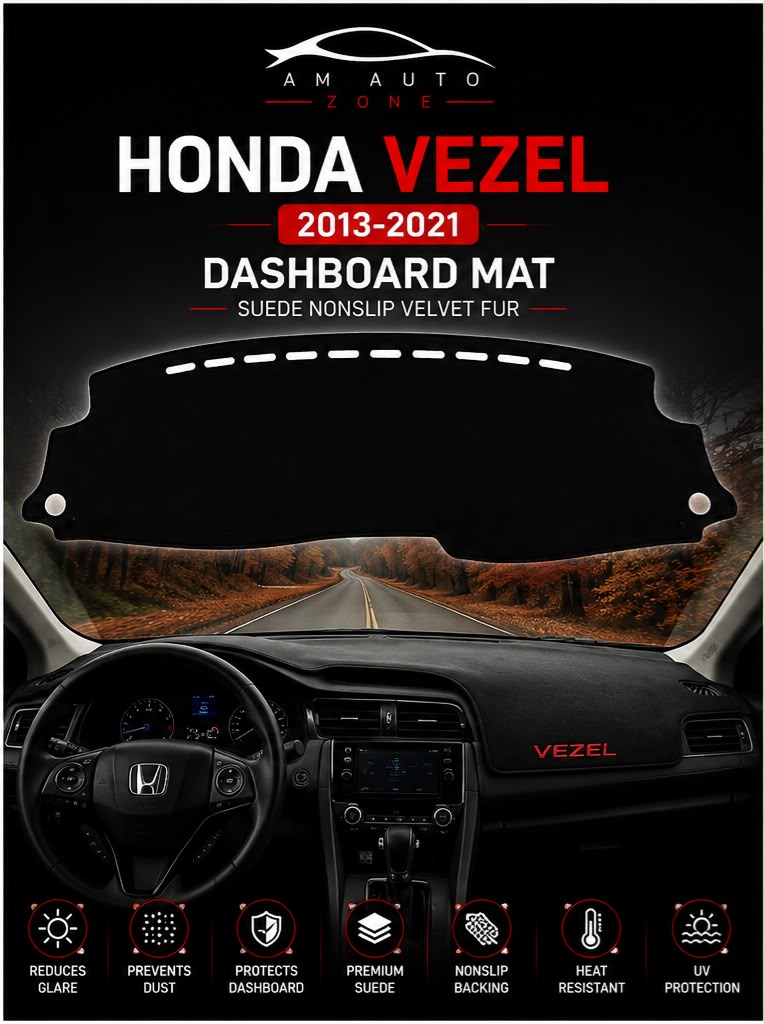 Honda Vezel Dashboard Mat 2013 | 2014 | 2015 | 2016 | 2017 | 2018 | 2019 | 2020 | 2021 Premium Suede Non-Slip Dashboard Cover | AM Auto Zone