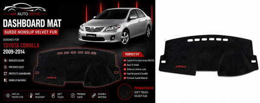 Toyota Corolla Dashboard Mat 2009 2010 2011 2012 2013 2014 | Premium Suede Non-Slip Dashboard Cover | Anti-UV Heat Resistant Dash Protector