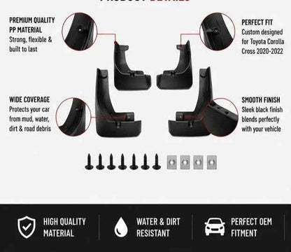 Toyota Corolla Cross Mud Flaps Set 2020 2021 2022 | Front & Rear Splash Guards