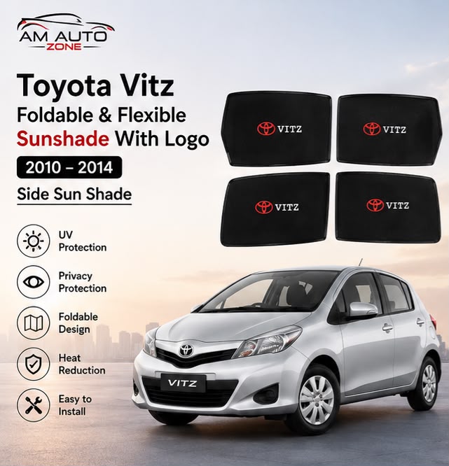 Toyota Vitz Side Sun Shades 2010 2011 2012 2013 2014 | Set of 4