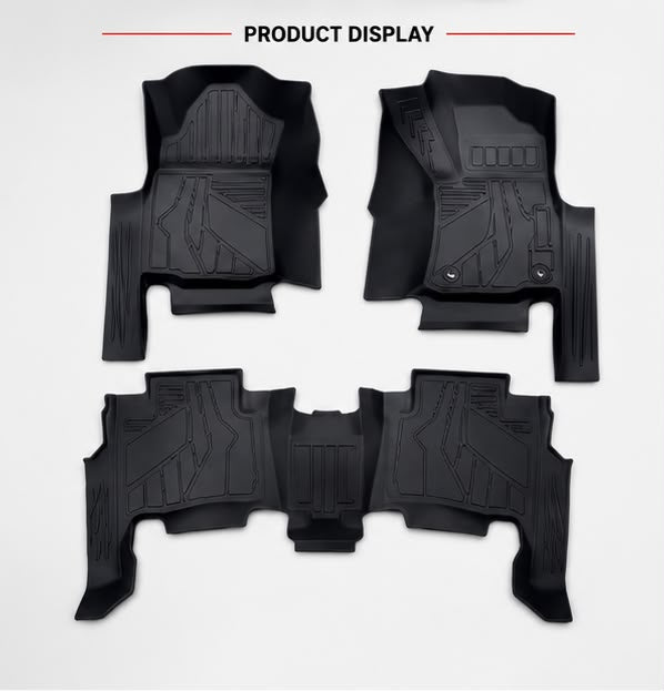 Toyota Fortuner TPE Floor Mats 2016, 2017, 2018, 2019, 2020, 2021, 2022, 2023, 2024, 2025 | Premium 3D All Weather Car Floor Liners | AM Auto Zones