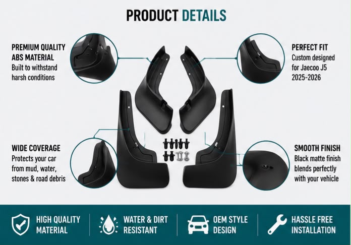 Jaecoo J5 Mud Flaps 2025 2026 | Front & Rear Splash Guards