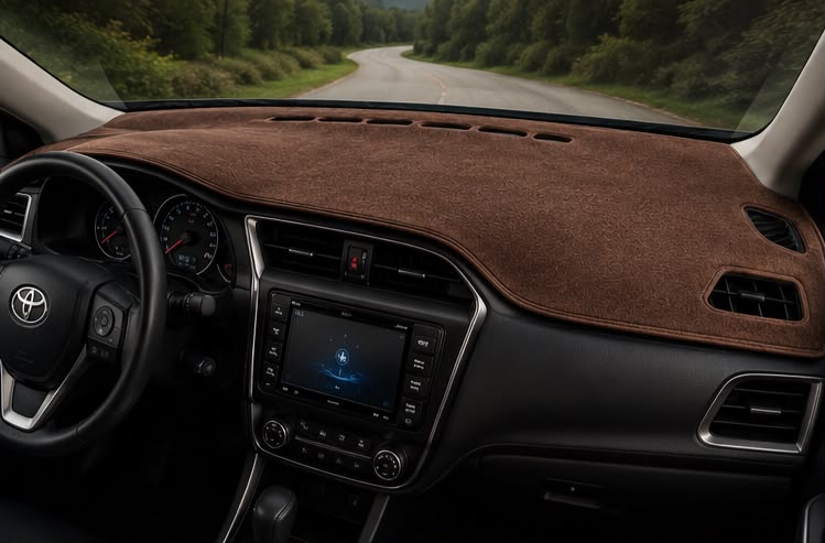 Brown Dashboard Mat for Toyota Corolla 2015, 2016, 2017, 2018, 2019, 2020, 2021, 2022, 2023, 2024 & 2025 | Premium Suede Non-Slip Dashboard Cover | Heat Resistant Anti-Glare Dash Mat | AM Auto Zone