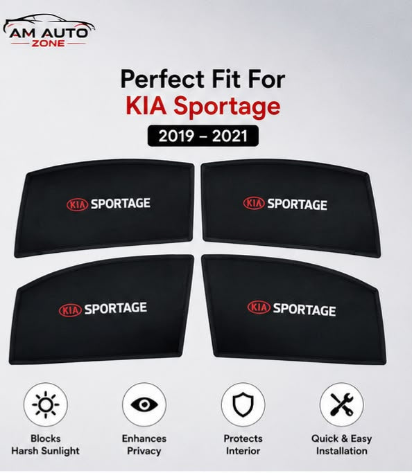 KIA Sportage Foldable & Flexible Side Sun Shade with Logo | 2019, 2020, 2021