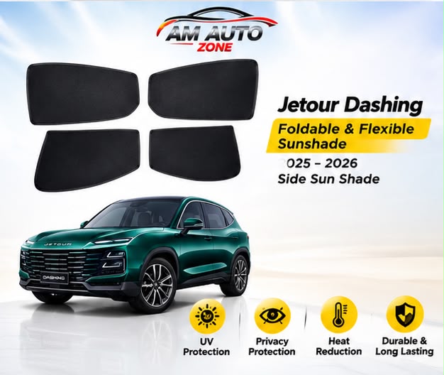 Jetour Dashing Side Sun Shades 2025 2026 | Foldable Window Sunshade (4 PCS)