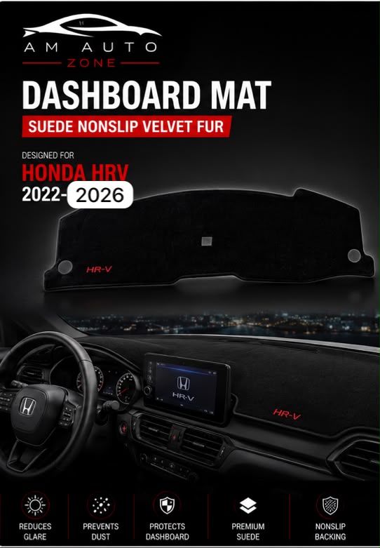 Premium Dashboard Cover Mat for Honda HR-V (2022–2023-2024-2025-2026) | Custom Fit Anti-UV Suede Dashboard Mat | Heat Resistant | Non-Slip