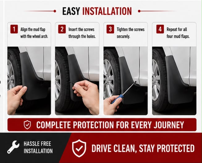 Toyota Corolla XLI Mud Flaps Set 2015 | Front & Rear Splash Guards