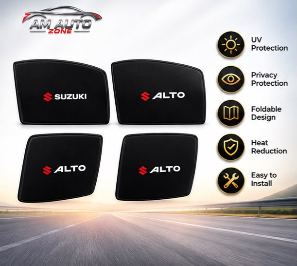 Suzuki Alto Side Sunshade 2018, 2019, 2020, 2021, 2022, 2023, 2024, 2025, 2026 | Foldable Car Window Sunshade