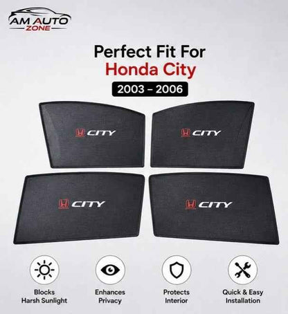 Honda City Foldable & Flexible Side Sun Shade with Logo | 2003, 2004, 2005, 2006