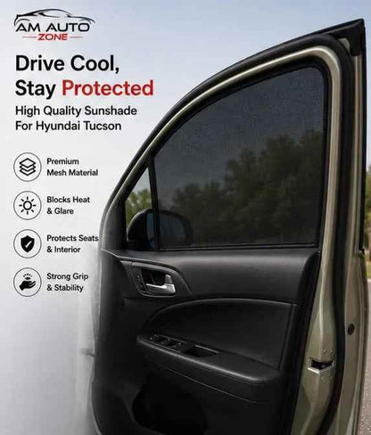 Hyundai Tucson Foldable & Flexible Side Sun Shade with Logo | 2020, 2021, 2022, 2023, 2024
