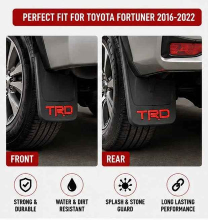 Toyota Fortuner TRD Mud Flaps Set 2016 2017 2018 2019 2020 2021 2022 | Front & Rear Splash Guards