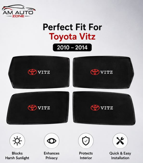 Toyota Vitz Side Sun Shades 2010 2011 2012 2013 2014 | Set of 4