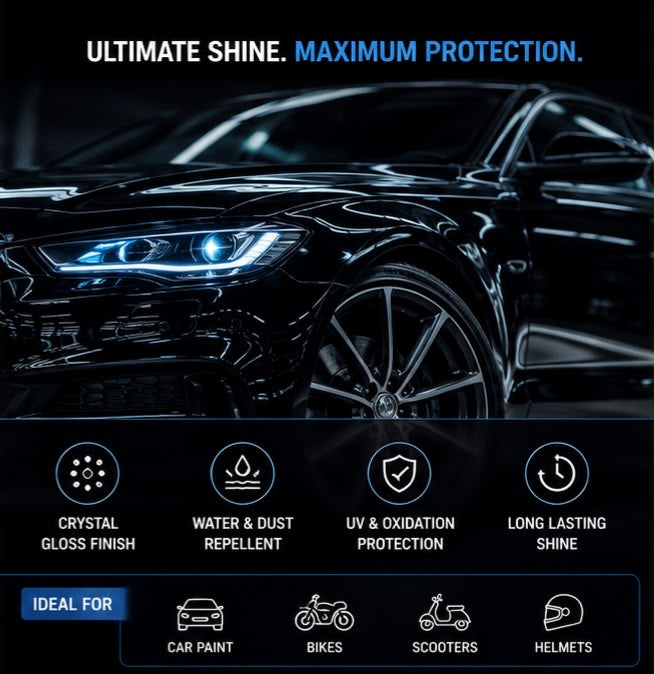 Professional Shine Flash Coating Wax – Crystal Gloss Car Paint Protection | Deep Shine & Water Repellent
