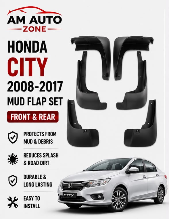 Honda City Mud Flaps Set 2008 2009 2010 2011 2012 2013 2014 2015 2016 2017 | Front & Rear Splash Guards