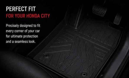 Honda City 2022, 2023, 2024 & 2025 Premium TPE Floor Mats | Waterproof All Weather Custom Fit Car Floor Liners