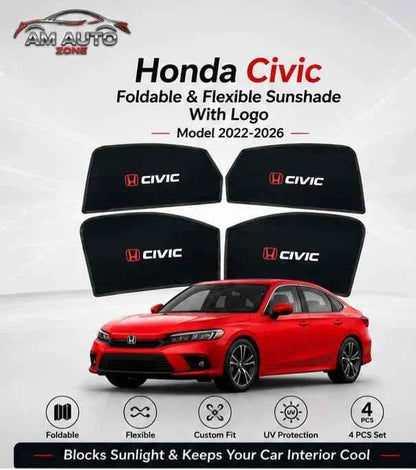 Honda Civic Side Sun Shades 2022 2023 2024 2025 2026 | Foldable Window Sunshade (4 PCS)