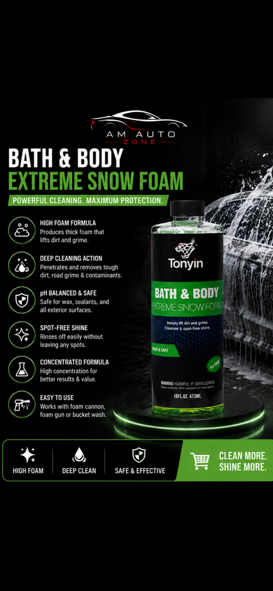 Tonyin Bath & Body Extreme Snow Foam Car Wash (1:1800 Concentrate) – High Foam Car Shampoo 473ml