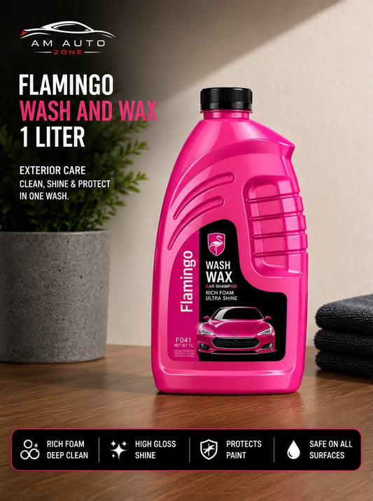 Flamingo Wash & Wax Car Shampoo 1L – High Gloss Car Wash with Wax Protection