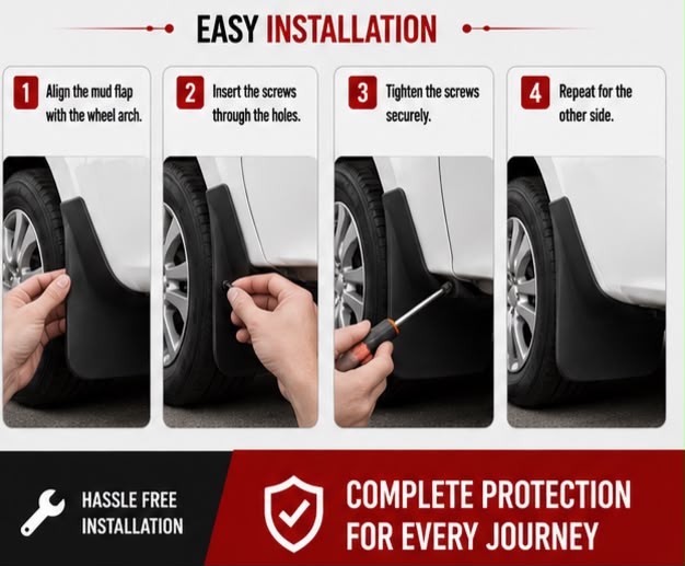 Toyota Corolla Mud Flaps Set 2014 2015 2016 | Front & Rear Splash Guards