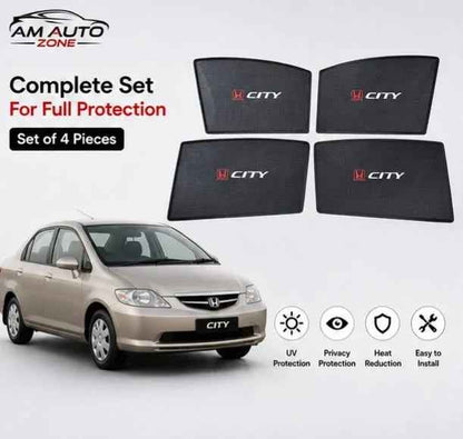 Honda City Foldable & Flexible Side Sun Shade with Logo | 2003, 2004, 2005, 2006