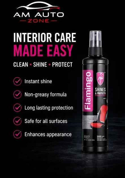 Flamingo Interior Shine & Protect Spray – Dashboard & Trim Protectant (295ml)