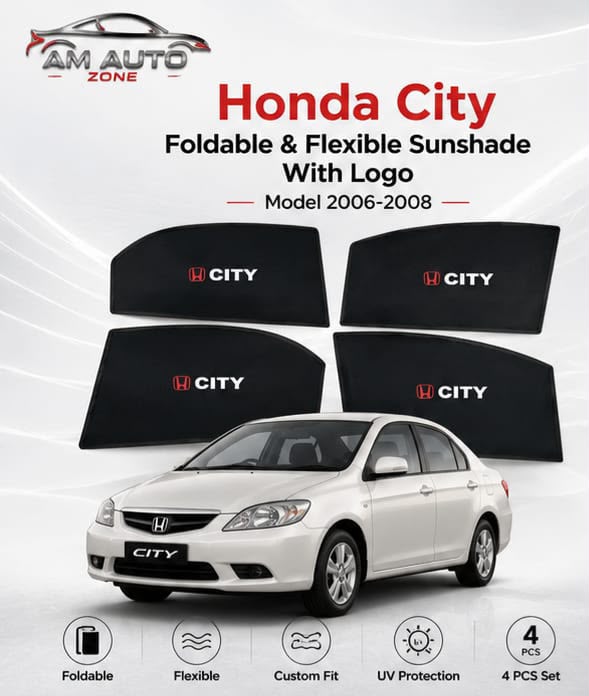 Honda City Side Sun Shades 2006 2007 2008 | Premium Foldable & Flexible | Set of 4
