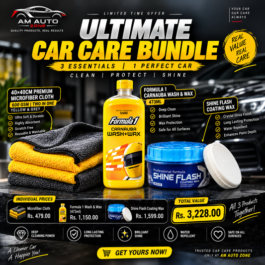 Ultimate Car Care Bundle | Formula 1 Wash & Wax + Shine Flash Coating Wax + Premium Microfiber Cloth