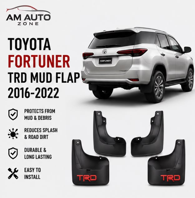 Toyota Fortuner TRD Mud Flaps Set 2016 2017 2018 2019 2020 2021 2022 | Front & Rear Splash Guards