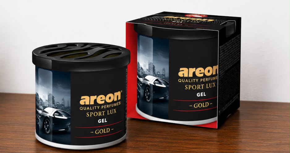 Areon Gel Sport Lux Gold Car & Home Air Freshener | Long Lasting Premium Gel Fragrance