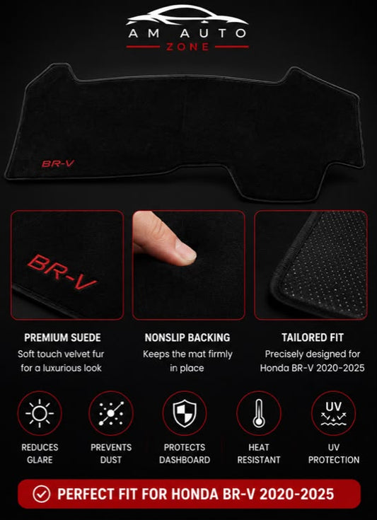 Honda BR-V Dashboard Mat (2020–2021-2022-2023-2024-2025) – Premium Suede Non-Slip Velvet Dashboard Cover | AM Auto Zone