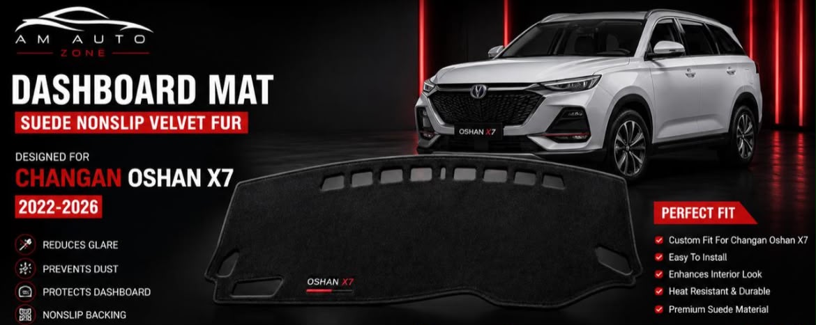 Premium Dashboard Cover Mat for Changan Oshan X7 (2022–2023-2024-2025-2026) | Anti-UV Suede Dash Mat | Heat Resistant | Custom Fit