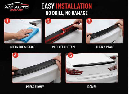 3PC Black Trunk Spoiler Lip | Universal Rear Car Spoiler
