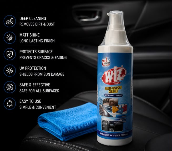 WIZ Multi-Purpose Cleaner Spray with Matt Shine | Car Dashboard, Leather, Plastic & Interior Cleaner | 300ml