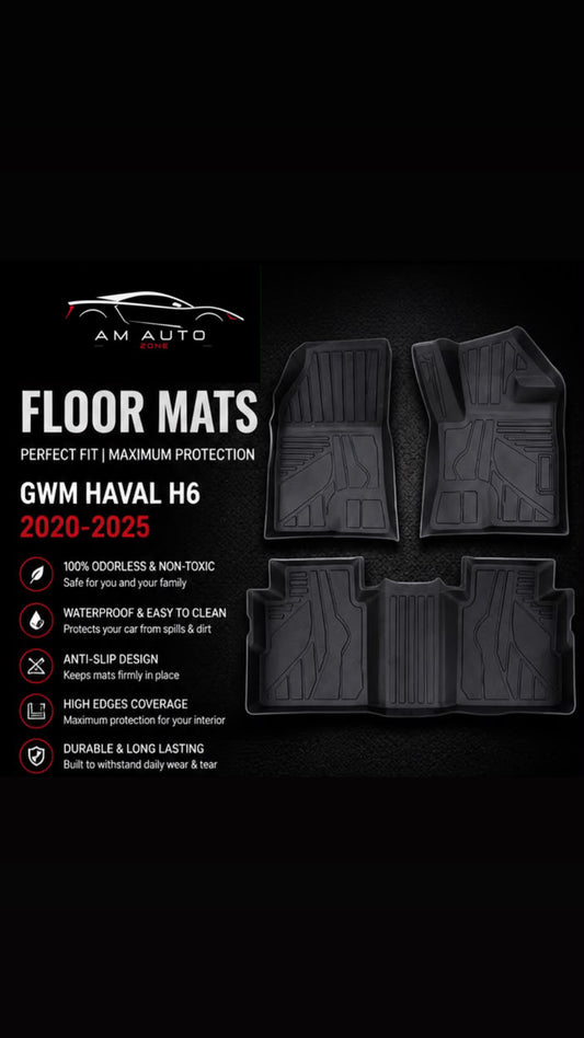 GWM Haval H6 2020–2025 Premium TPE Floor Mats | Waterproof All Weather Custom Fit Car Floor Liners