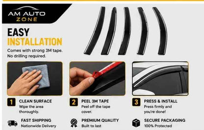 Air Press Sun Visor Without Chrome for Toyota Prius Maximus NB 2009 2010 2011 2012 2013 2014 2015 | 4 PCS Rain Guard Window Deflector