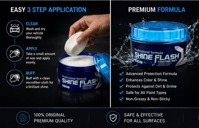 Professional Shine Flash Coating Wax – Crystal Gloss Car Paint Protection | Deep Shine & Water Repellent